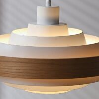 Plafonnier scandinave en bois et métal style rétro chic SCOPA