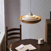 Plafonnier scandinave en bois et métal style rétro chic SCOPA