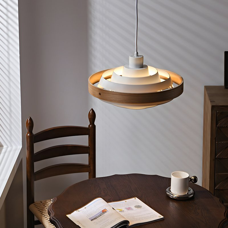 Plafonnier scandinave en bois et métal style rétro chic SCOPA