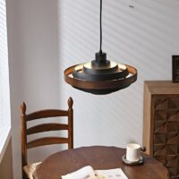 Plafonnier scandinave en bois et métal style rétro chic SCOPA