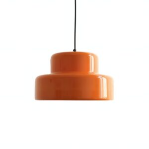 Plafonnier scandinave orange rond en métal minimaliste OPTAIO