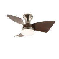 Plafonnier ventilateur avec télécommande hélices effet bois