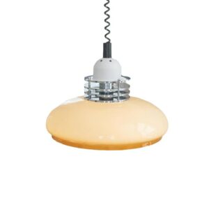 Plafonnier vintage rétro en verre beige BAUHUMS