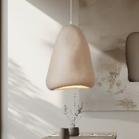 Plafonnier Wabi-sabi beige lustre abstrait finition brut CHMIL