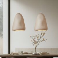 Plafonnier Wabi-sabi beige lustre abstrait finition brut CHMIL