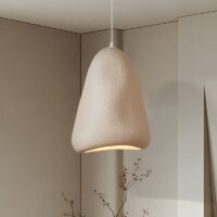 Plafonnier Wabi-sabi beige lustre abstrait finition brut CHMIL