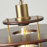 Suspension plafonnier en bois et métal soucoupe design OPAX