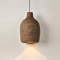 Suspension plafonnier lanterne effet ciment artisanal DOLCINO