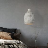 Suspension plafonnier lanterne effet ciment artisanal DOLCINO