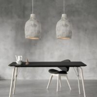 Suspension plafonnier lanterne effet ciment artisanal DOLCINO
